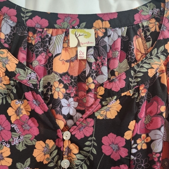 Fig and Flower Blouse 2x - Picture 5 of 6